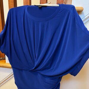 Cynthia Steffe Royal Blue Matte Jersey Dolman Sleeve Draped Band Top Size Large